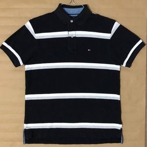 Vintage Tommy Hilfiger Black & White Polo Shirt S